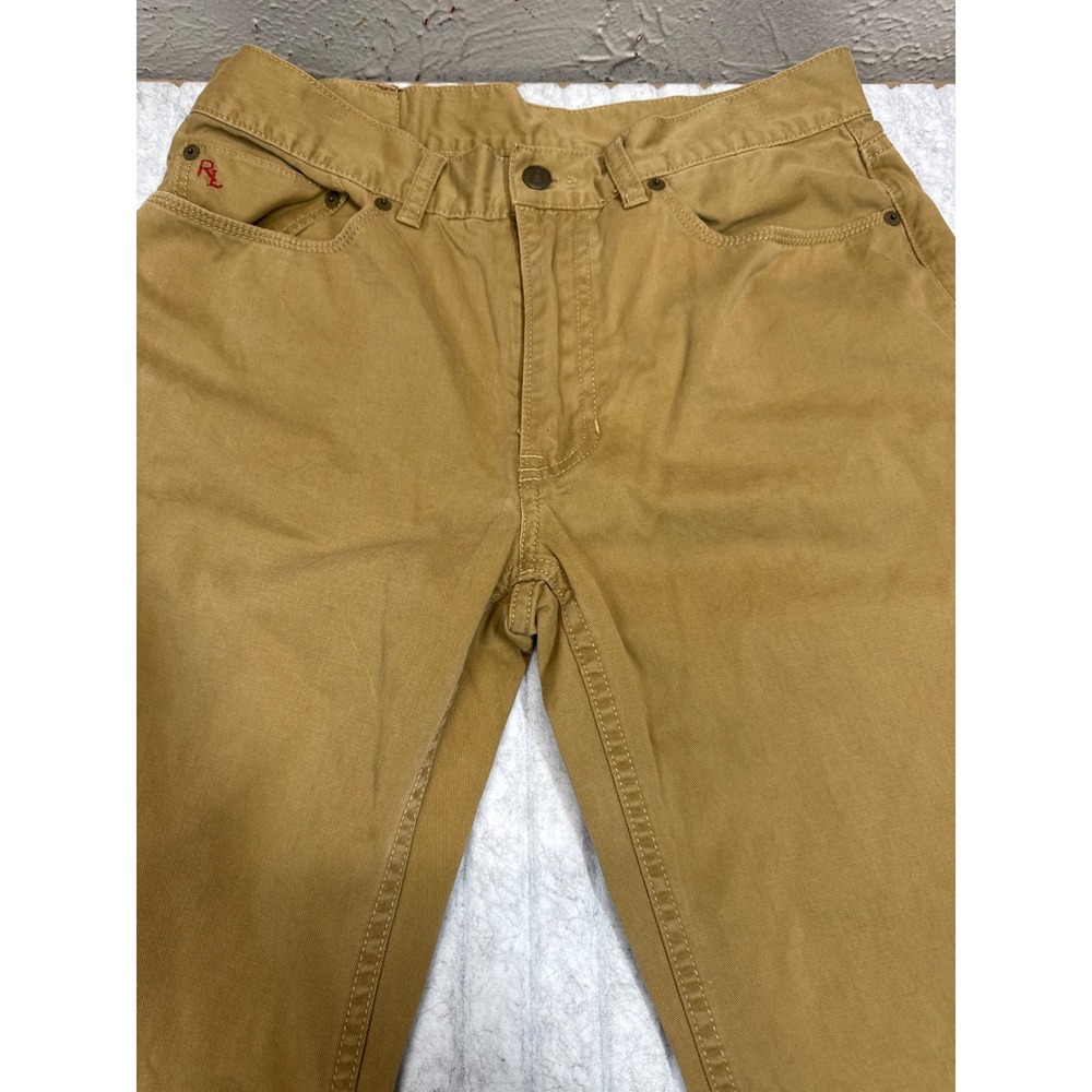 Polo Ralph Lauren Mens 32x30 Tan Khaki Cotton 5-Pocket Straight Leg
